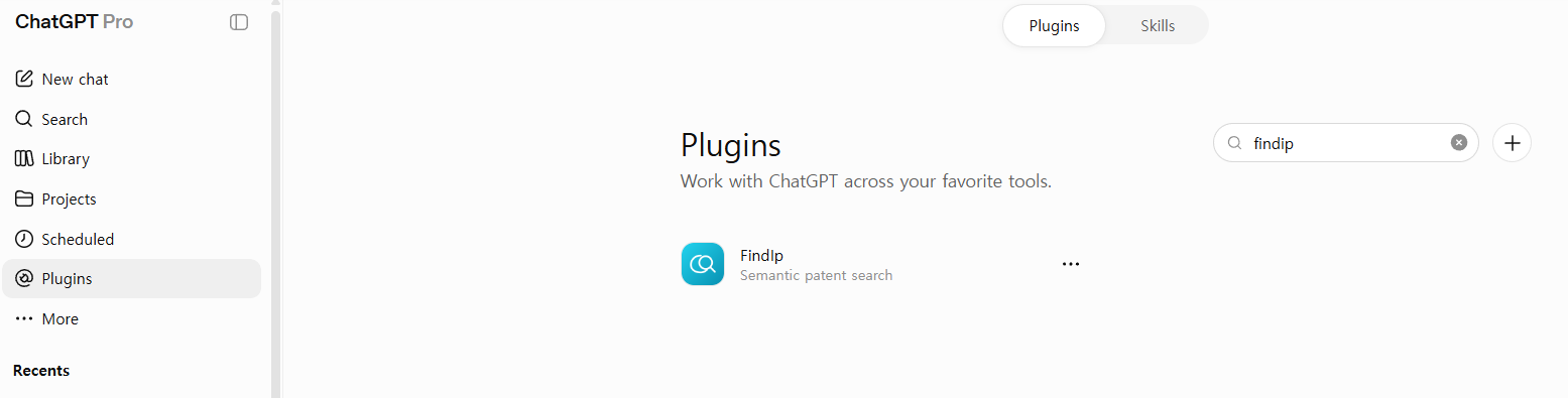 Findip search result in ChatGPT Plugins
